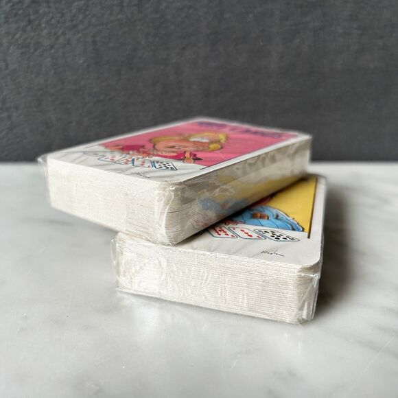 Humorous Cartoon Playing Cards S**t Cards 2 Decks Sealed Vintage Made in Belgium - Picture 3 of 7